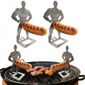 Human-shaped 304 stainless steel hot dog roaster for funny campfire prank and backyard BBQ gifts