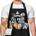 Funny BBQ Chef Apron for Men with pockets