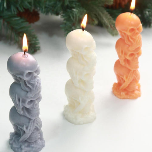 Funny 3D skeleton scented candle spooky Halloween novelty home decor