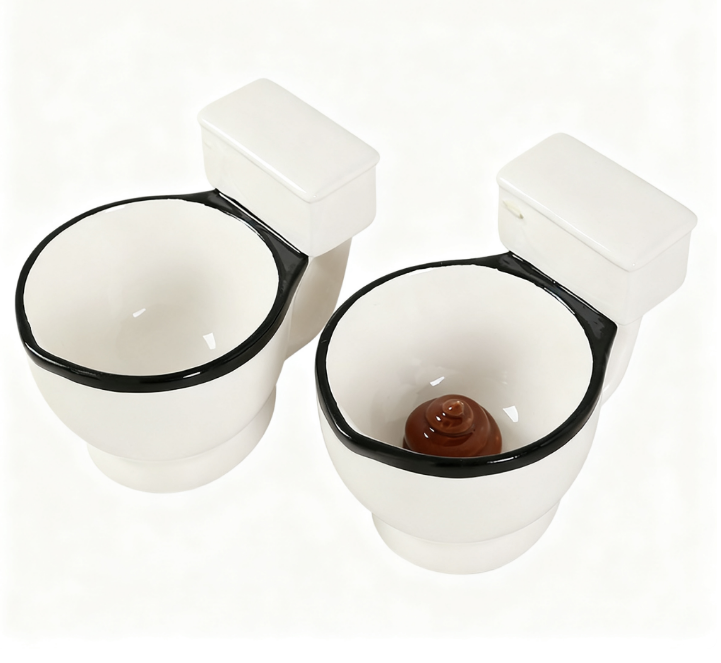 Funny toilet shaped coffee mug novelty ceramic cup gag gift