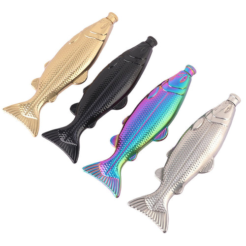 Fish shape whiskey flask novelty 4oz liquor bottle funny bar gift